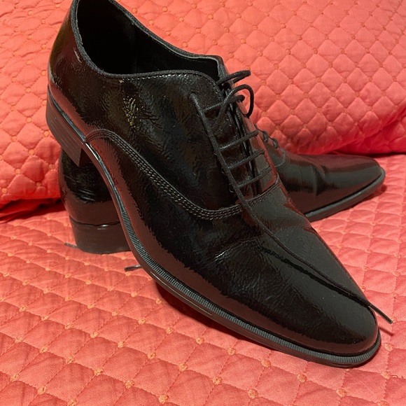 Zara Shoes | Zara Mens Formal Lace Ups Tuxedo Shoe Patent Leather Size 7 | Color: Black | Size: 7 | Attigrazi's Closet